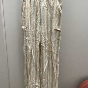 Striped Beige and White Pants